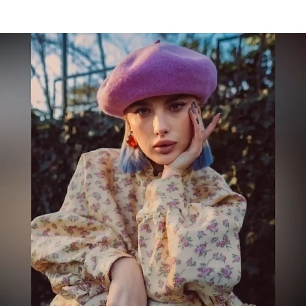 Zara Pink Wool Beret